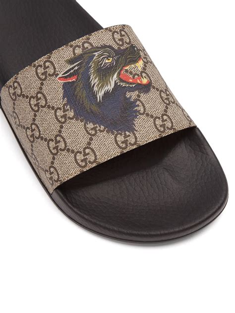 gucci gg wolf slides|gucci gg cutout slides.